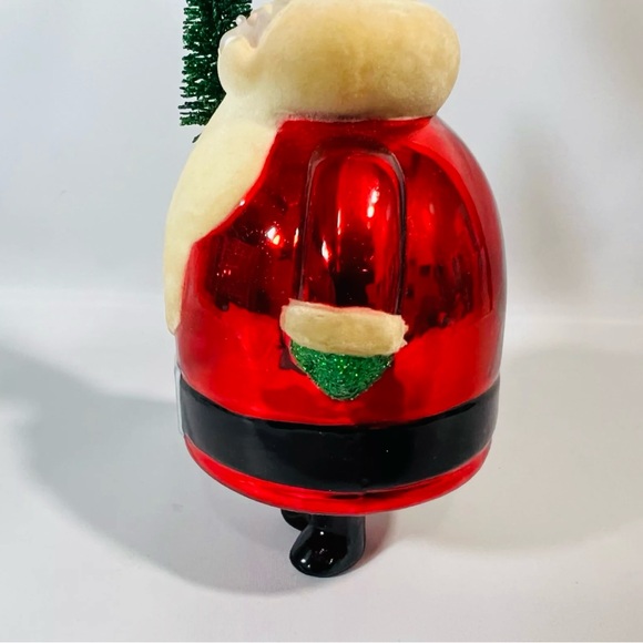 Vintage Bath & Body Works Glass Santa Claus Ornament 7.5" Flocked Beard LARGE - Picture 6 of 6